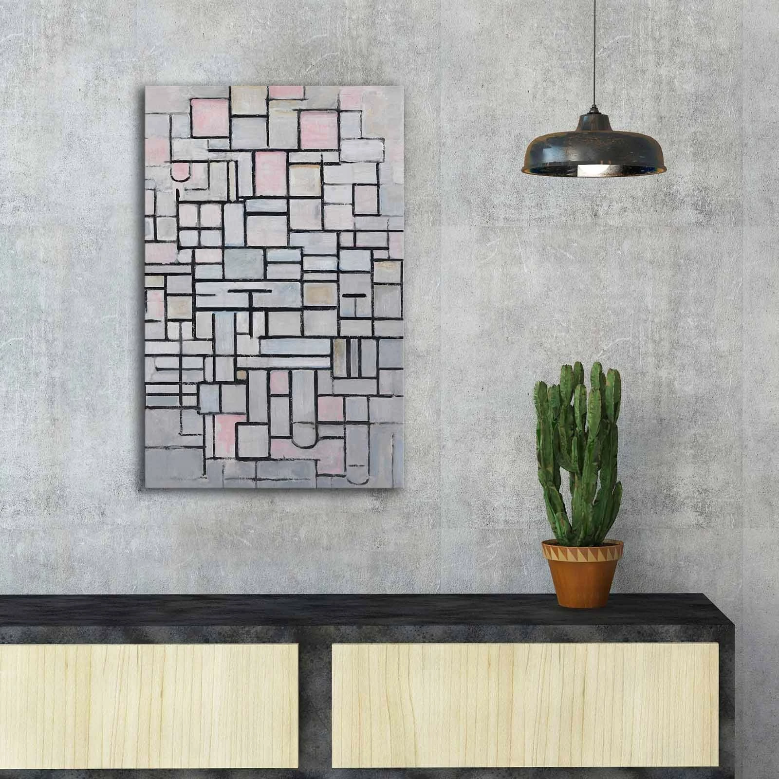 Pikturë dekorative në kanavacë, Wallity, FAMOUSART-059, Kompozicioni 6 nga Piet Mondrian, 45x70cm