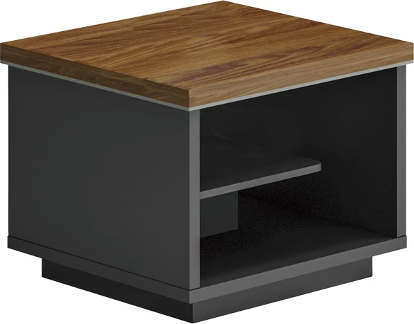 Tavolinë profesionale për zyre Oscar, melaminë, ngjyrë arre-karbon, 60x60x42cm