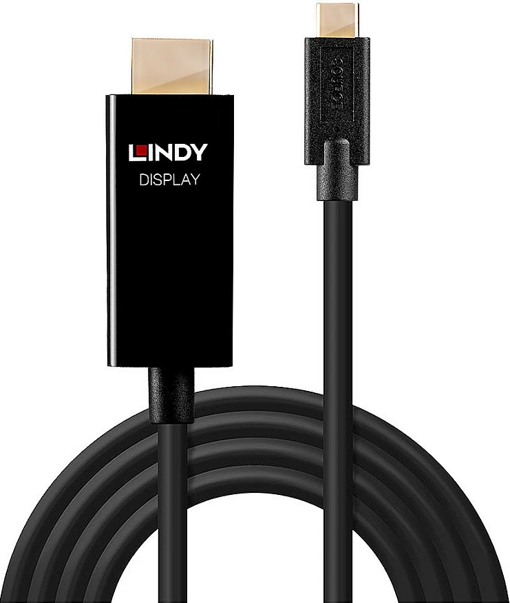 Kabllo adapter LINDY USB-C në HDMI, 2m, 4K@60Hz, HDR, e zezë
