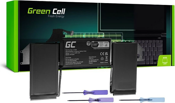 Bateri laptopi Green Cell A1965 për Apple MacBook Air 13 A1932/A2179 (2018-2020), e zezë