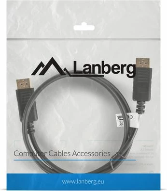 Kabllo DisplayPort Lanberg CA-DPDP-10CC-0010-BK 1m, 4K, Plug-Plug, e zezë