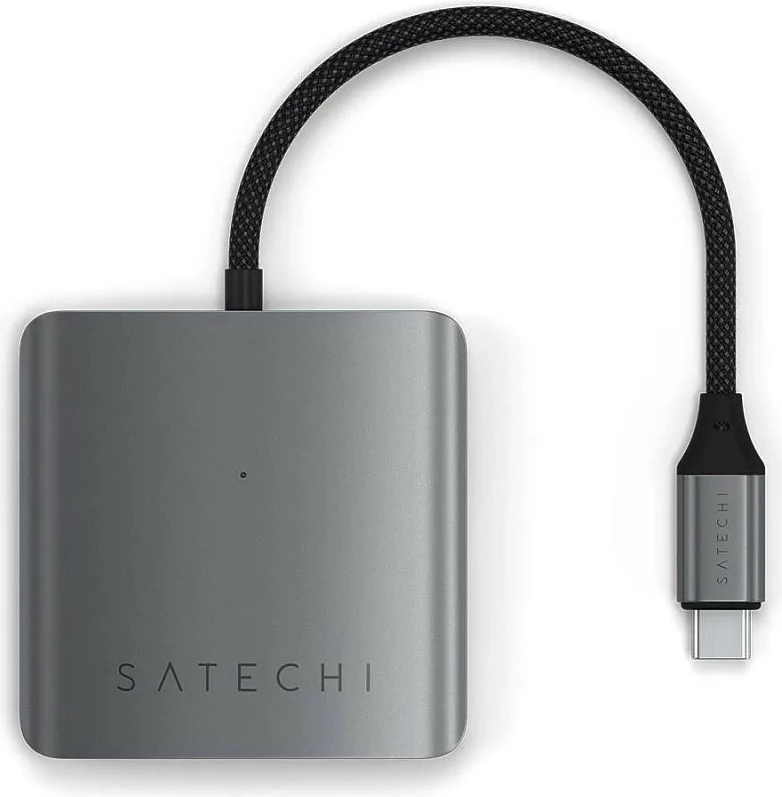 USB-C hub Satechi 4-Port PD 100W, 3x USB-C 3.2 Gen 2 10Gbps, gri