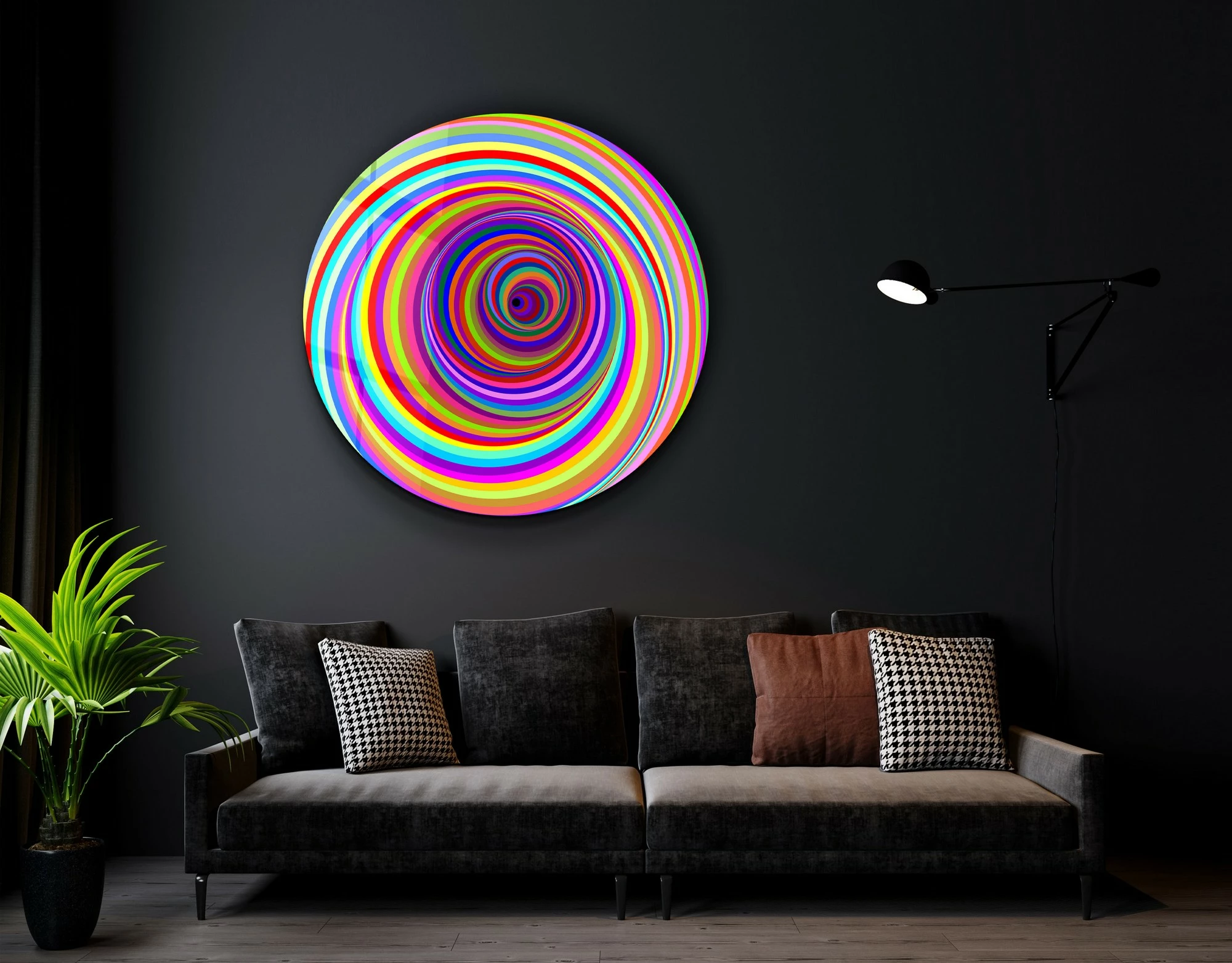 Pikturë dekorative prej xhami të temperuar, shumëngjyrëshe, SKR-9062, 80x80cm