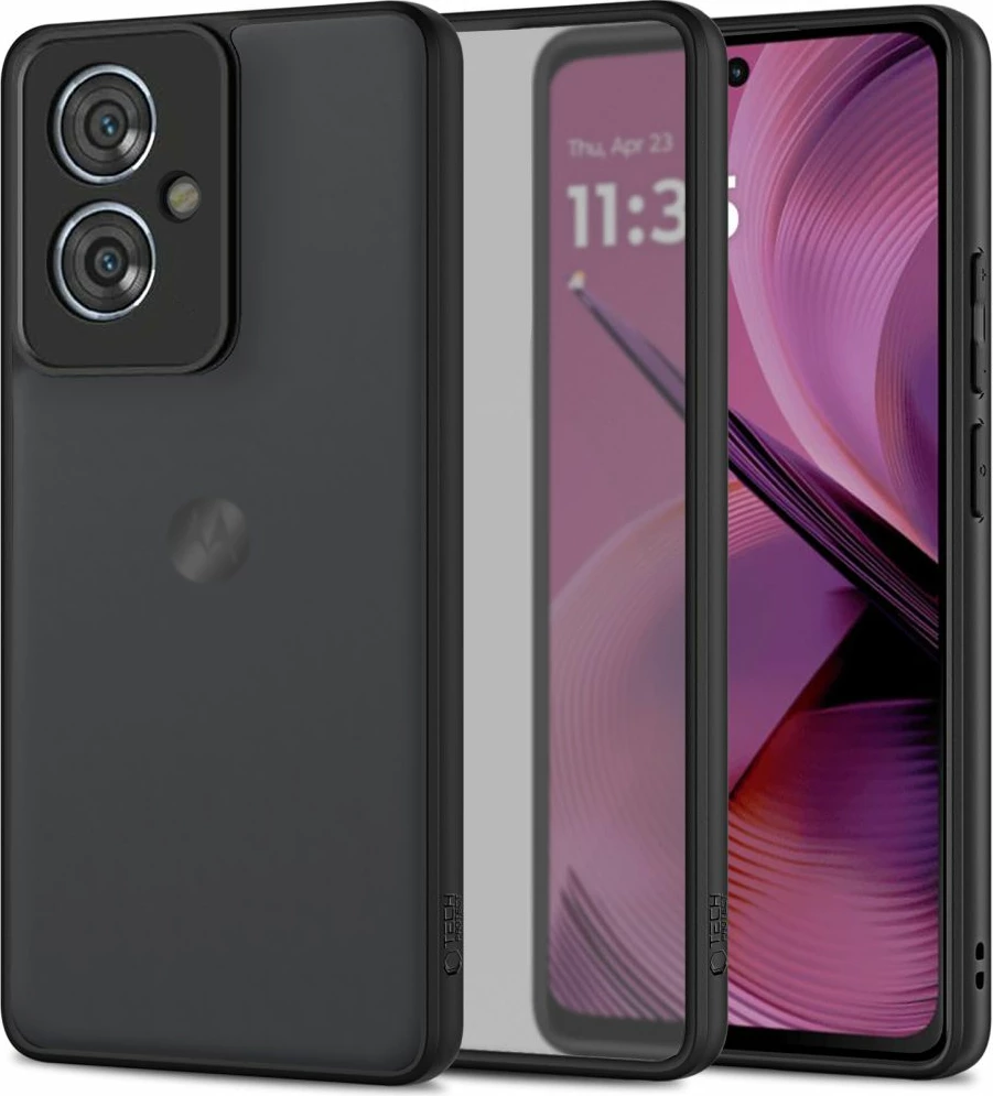 Mbështjellës Tech-Protect MagMat për Motorola Moto G55, i zi, gjysmë-transparent