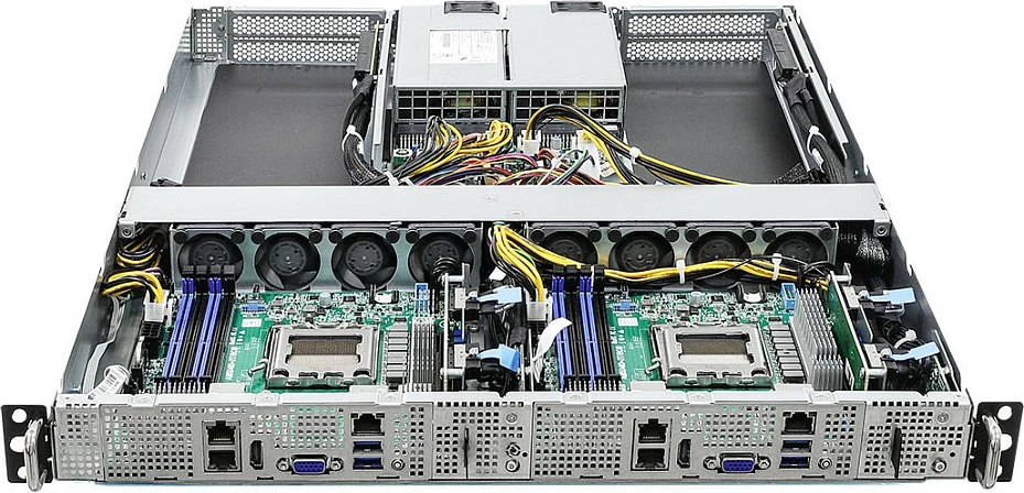 Server barebone ASRock 1U2N2G-AM5/2T, Rack 1U, Socket AM5 (LGA1718), DDR5, 2x10GbE, IPMI, argjendtë