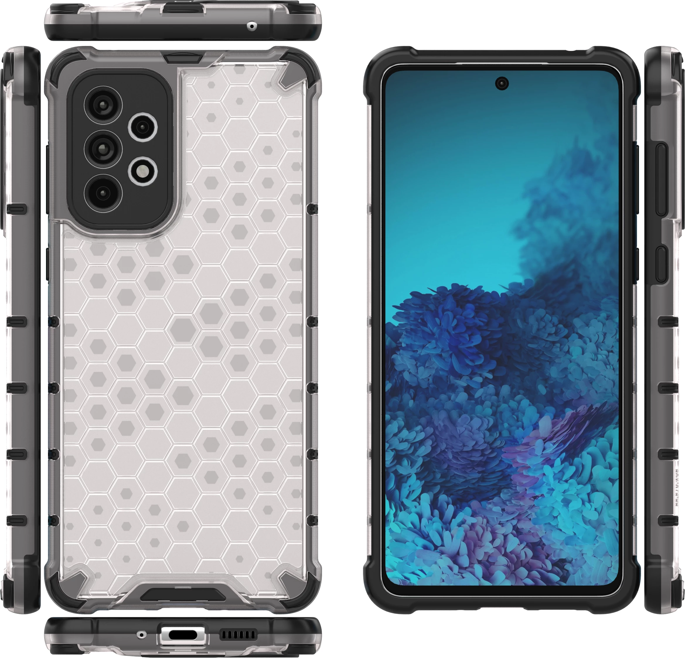 Mbështjellës Hurtel Honeycomb për Samsung Galaxy A73, transparent