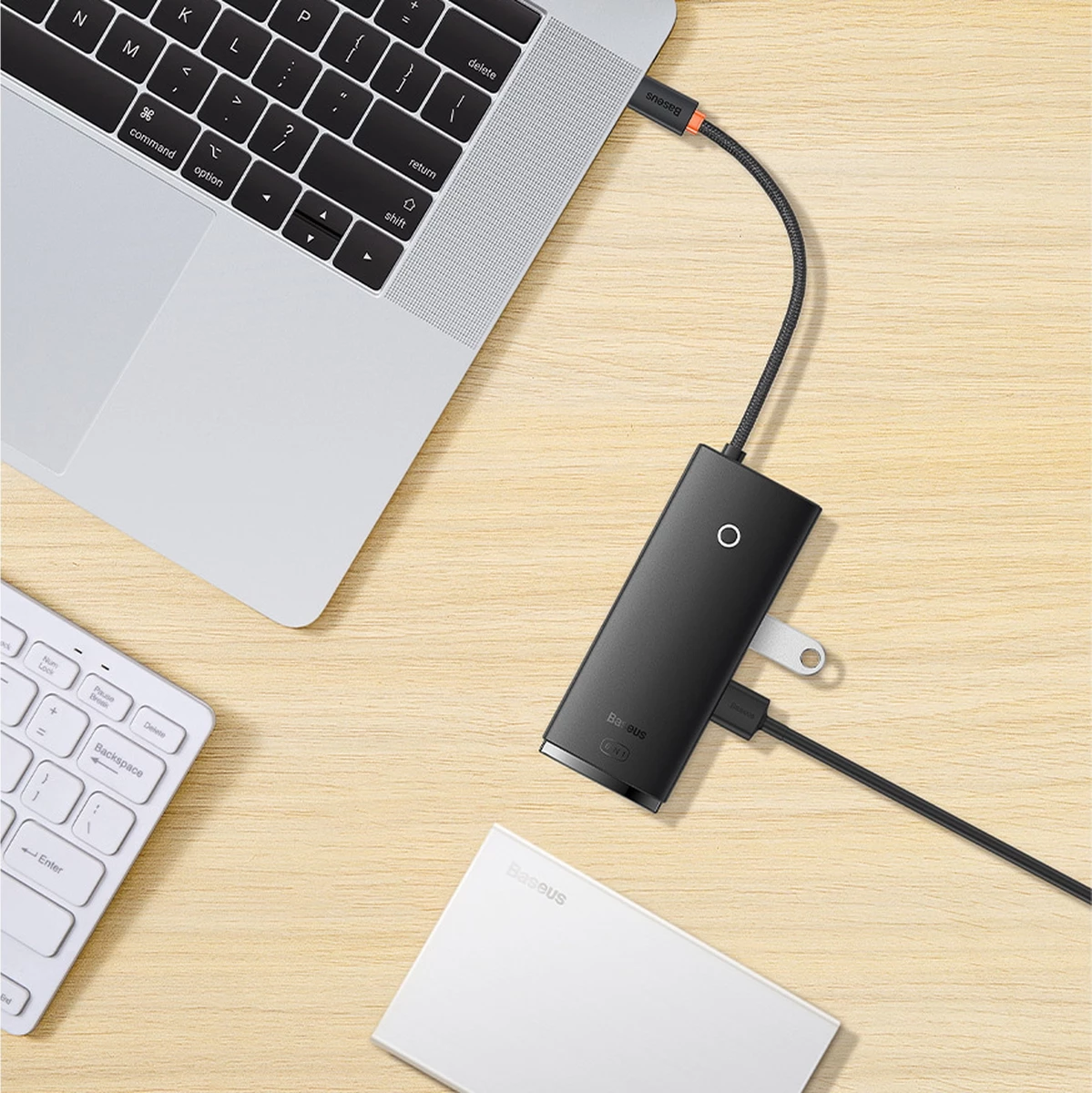 HUB multifunksional Baseus Lite Series WKQX050101, 2x USB 3.0, USB Type-C PD, HDMI 1.4, SD/TF, i zi