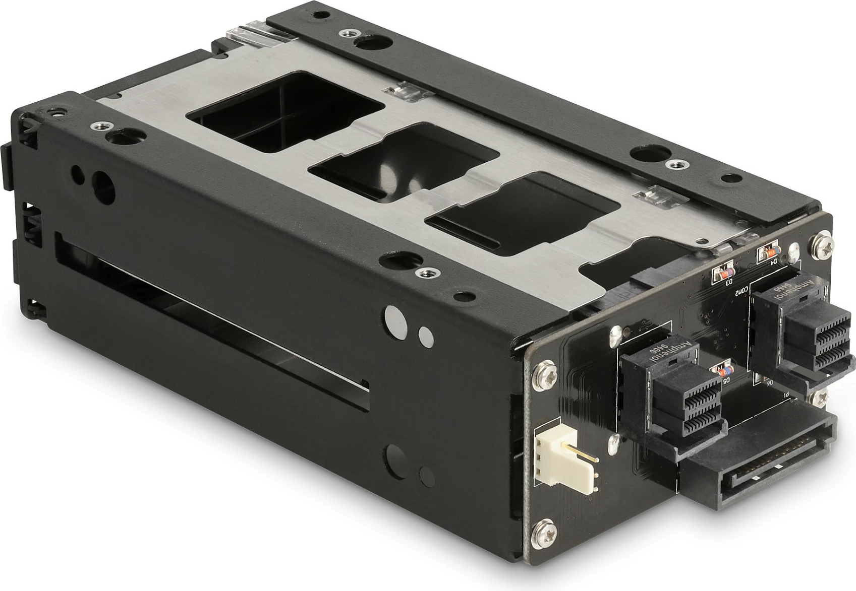Rack mobil SSD DeLOCK Slim Bay, 2x 2.5" U.2, metal, me çelës, e zezë