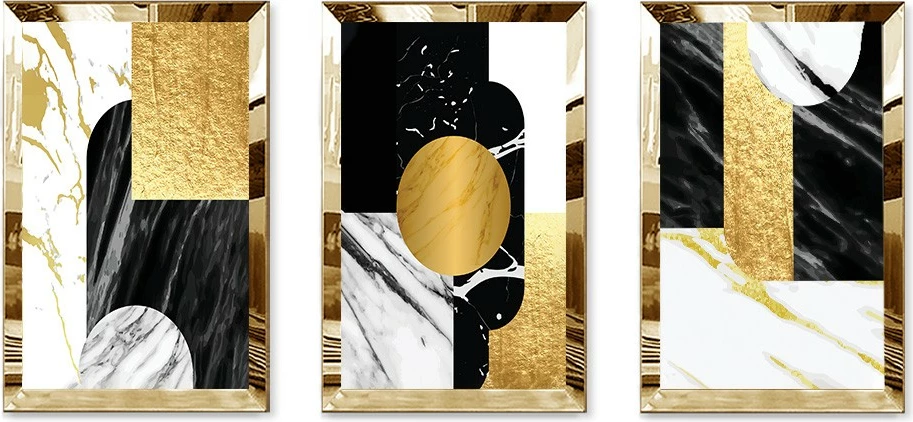 Pikturë dekorative MDF-Plexiglass (3 copë), Wallity, Huhu393, 50x70cm