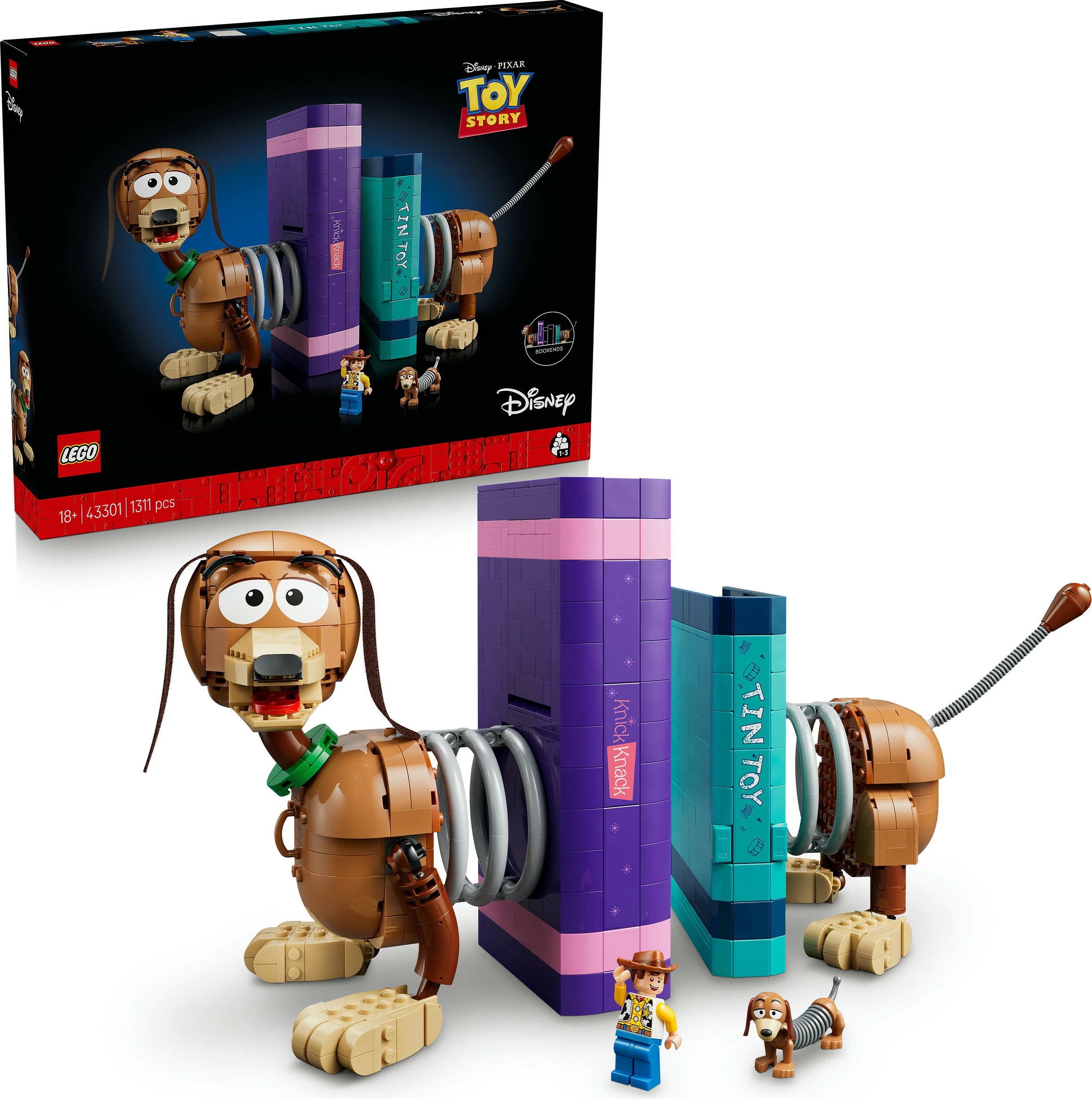 Set ndërtimi LEGO Disney Pixar Toy Story 43301 Slinky Dog Bookends, 1311 pjesë, 18+, shumëngjyrësh