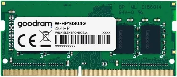 RAM Memorje GoodRam W-HP16S04G, 4 GB, DDR3, 1600 MHz, Gjelbër