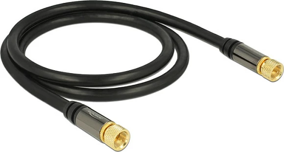 Kabllo koaksiale antene DeLOCK 88918, RG-6/U, 1 m, F–F, e zezë