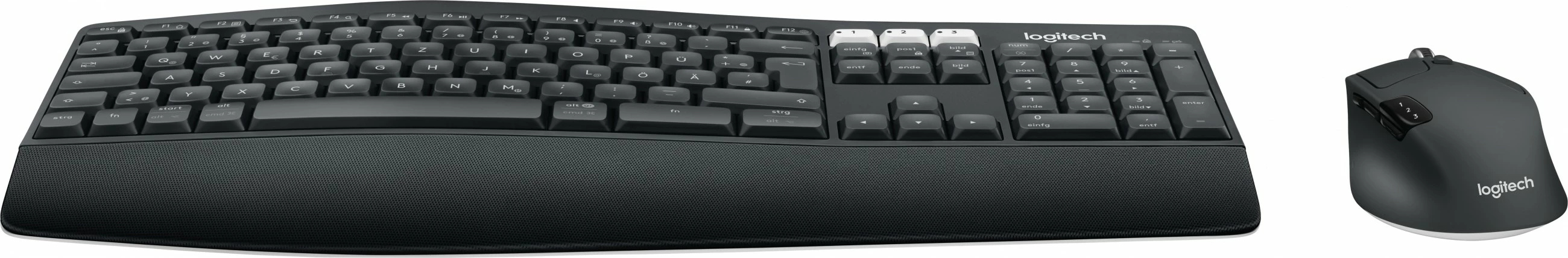 Tastierë dhe maus Logitech MK850 Performance, Full-size (100%), Wireless, RF Wireless + Bluetooth, QWERTZ, E zezë