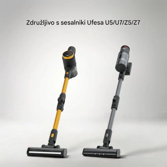 Set aksesorësh për fshesë me korrent UFESA Teddy Pet MPN 81406039, 2-në-1 me 2 koka furçe + zorrë zgjatëse 1.2 m, e zezë/gri