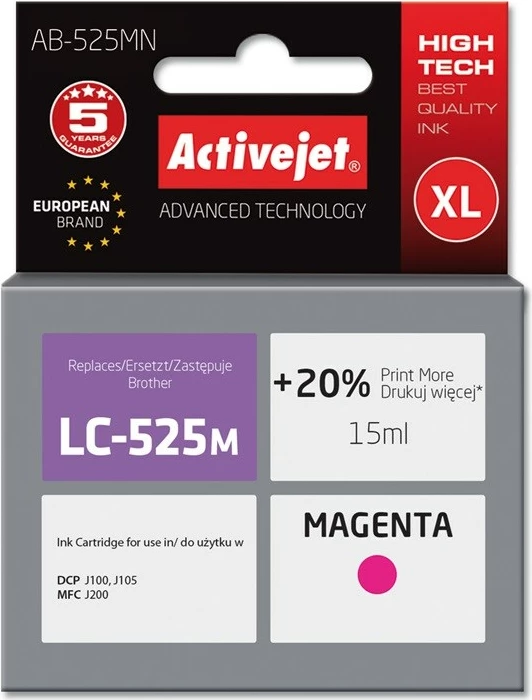 Ngjyrë zëvendësuese Activejet AB-525MN për printer Brother, 15ml, e vjollcë