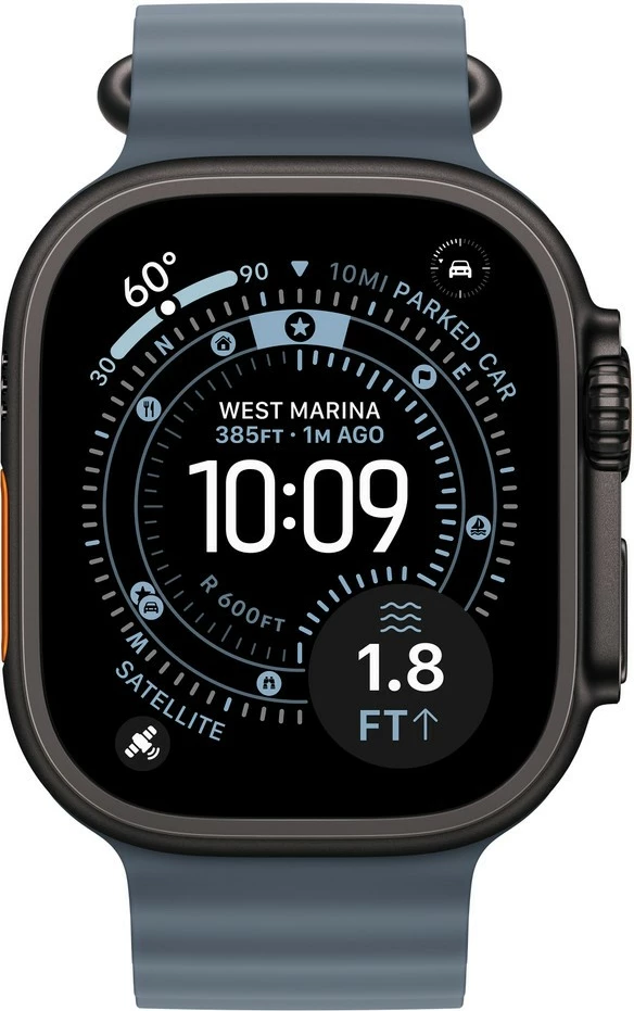 zgjatim rripi Apple Ocean MGCK4ZM/A, për Smartwatch 49 mm, XL, fluoroelastomer + elemente titani të zi, blu marinë