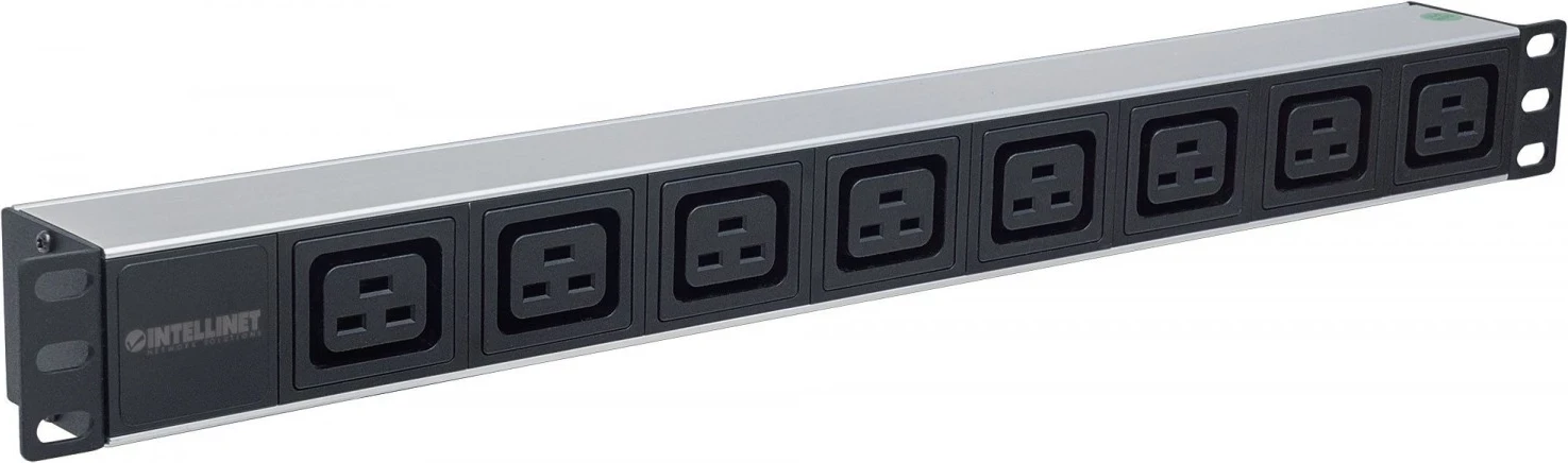 Shiriti i Shpërndarjes së Energjisë Intellinet 163613, 19" 1U, 8x priza C19, 110-250V/16A, kabllo 2m, ngjyrë zi-argjend