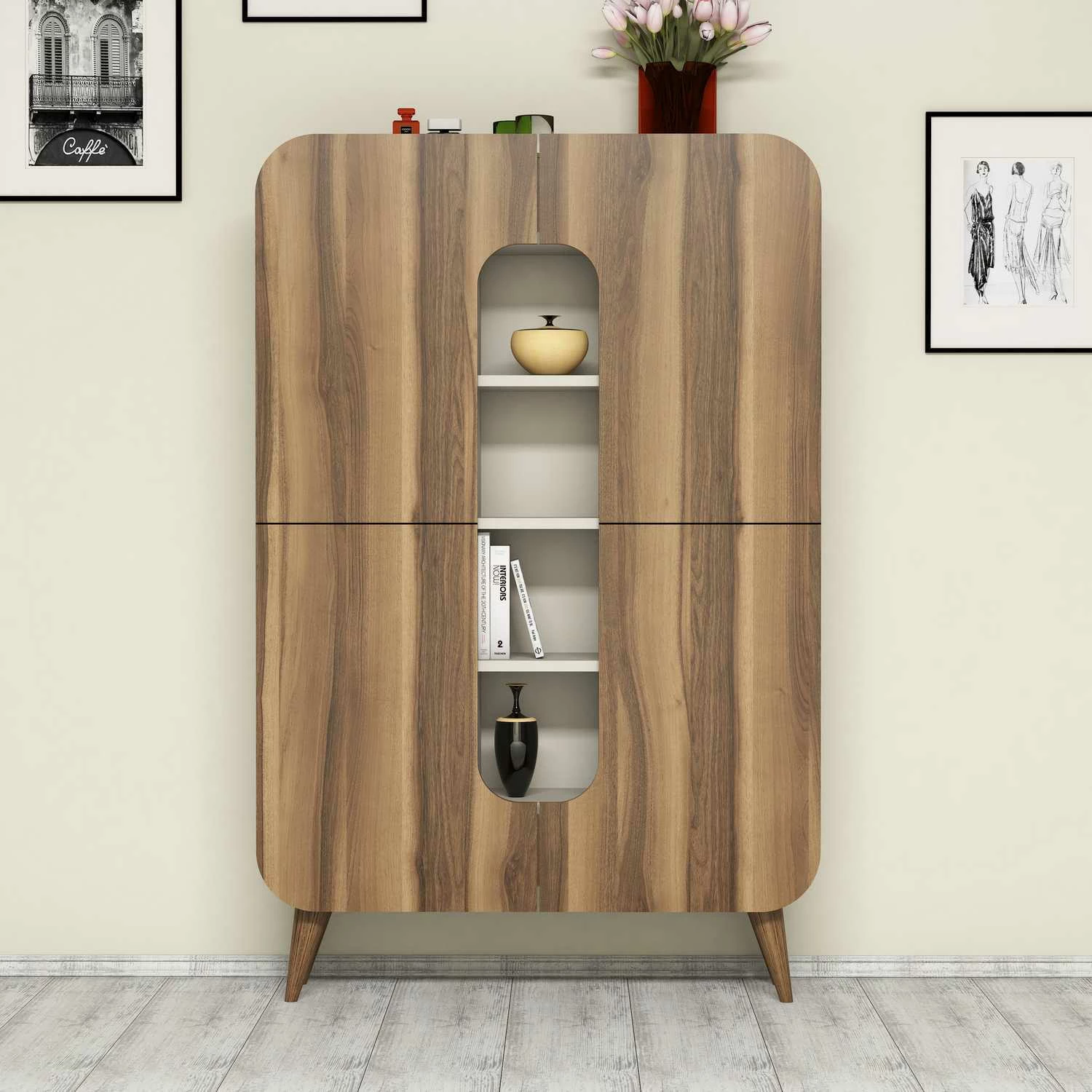 Dollap multifunksional Hanah Home, ngjyrë arr dhe krem, Mine