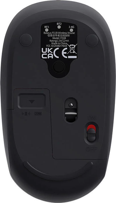Maus wireless Baseus F01A, 2.4G, 1600DPI, Gri