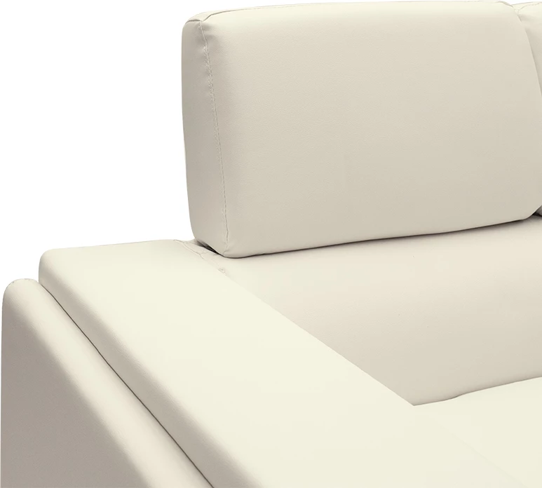 Divan treshe Shea PU, fildish-inox, 198x80x87cm