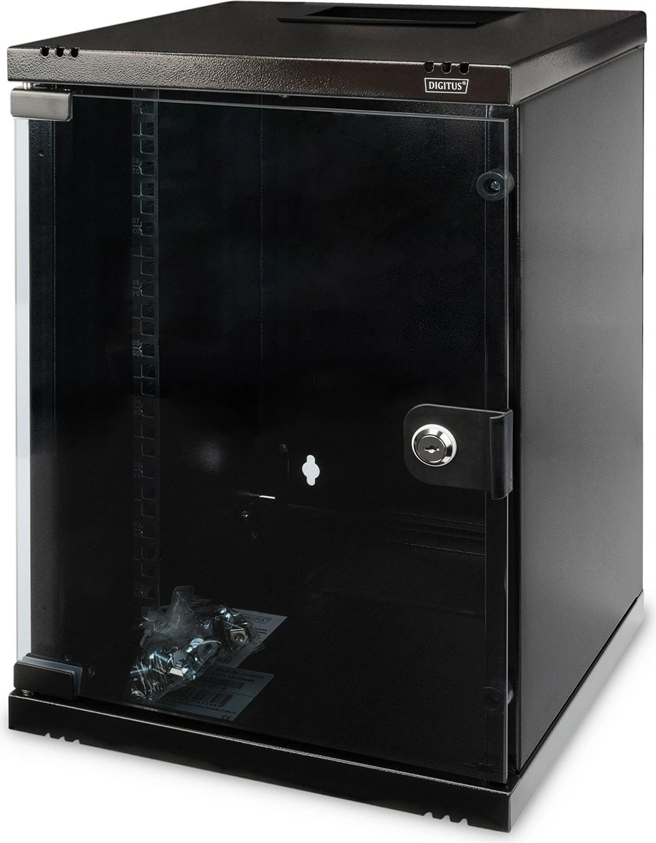 Kasë rrjeti Digitus 9U, 312x300 mm, e zezë, montim në mur