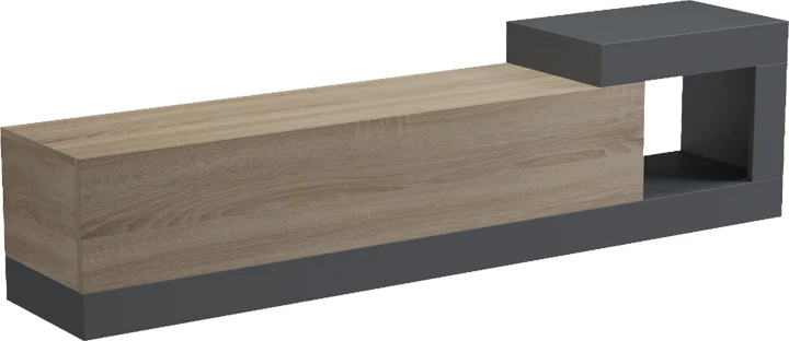 Komodë muri për TV Flato, ngjyrë sonoma-antracit, 150x29.5x38.5cm