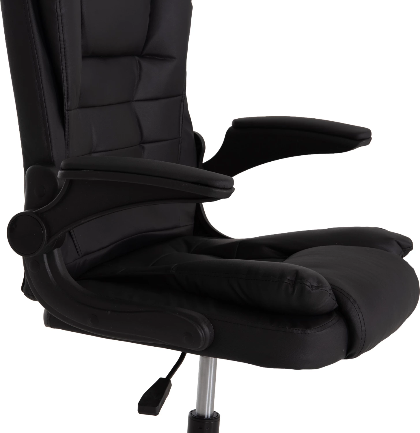 Karrige zyre Canan FH1201.11, PVC e zezë, bazë kromi, 63x62x93-101 cm
