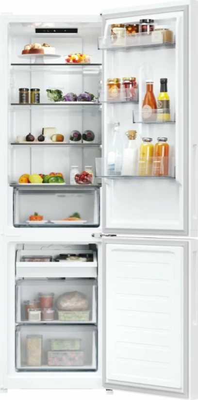 Frigorifer kombi Candy CNCQ2T518EW, No Frost, 279 L (197/82), 182.5 cm, 38 dB, klasa E, i lirë në këmbë, i bardhë