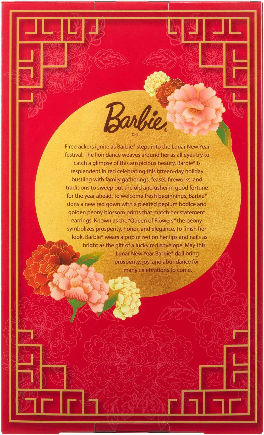 Kukull Barbie Mattel Signature Lunar New Year 2026 JJX83, koleksioniste, me stendë, e kuqe