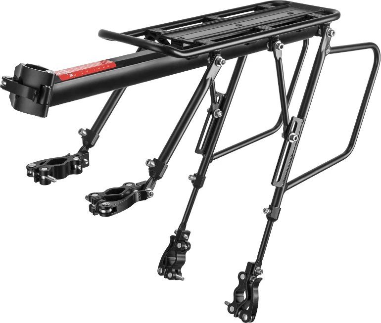 Raft biçiklete Rockbros 33210004001 me rafte dhe dritë LED, e zezë