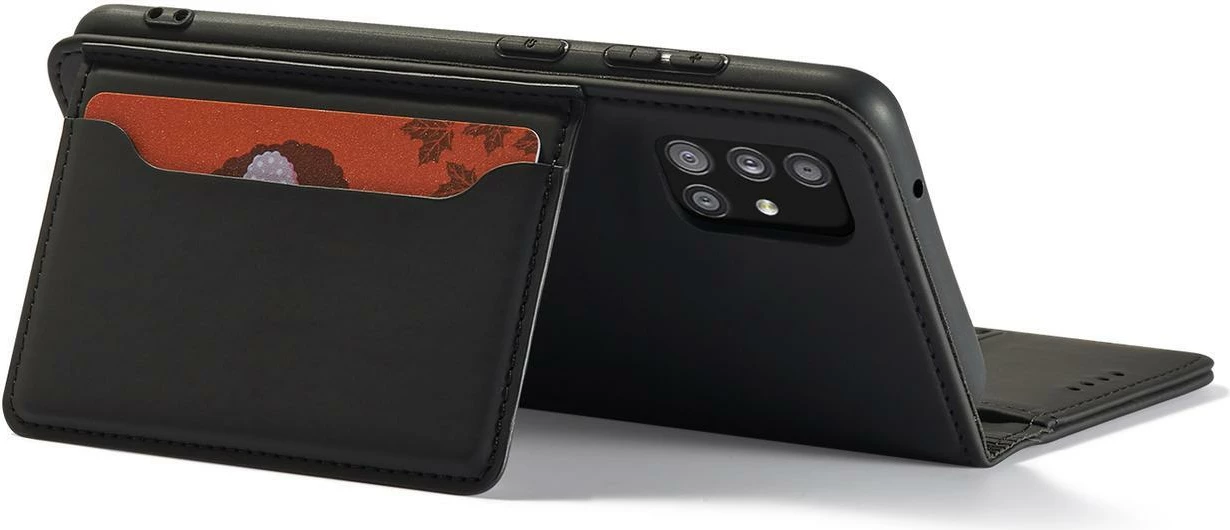 Mbështjellës Hurtel Magnet Card Case për Xiaomi Redmi Note 11, me kapak, xhepa për karta, i zi