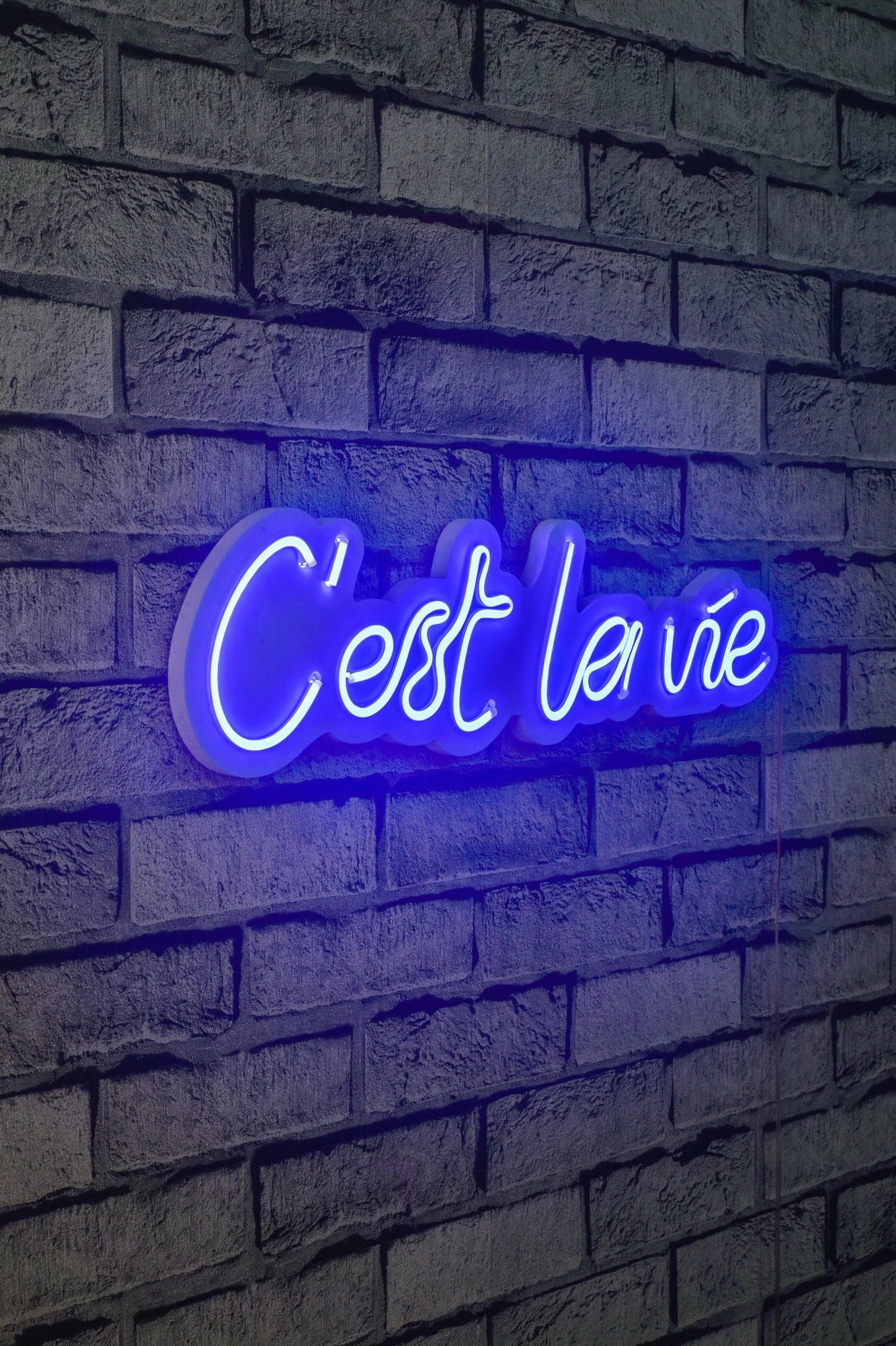 Dritë dekorative murale LED, plastikë, 'C'est La Vie', ngjyrë e kaltër