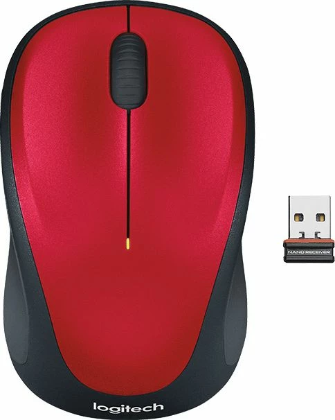Maus Logitech M235 (910-002496/910-002497) 1000 DPI pa kabllo USB, zi/kuqe