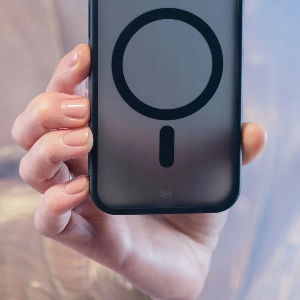 Mbështjellës 3MK Smoke MagCase për Apple iPhone 15, MagSafe, Military Grade, polikarbonat, i zi