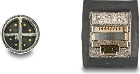 Kabllo industriale Ethernet DeLOCK M12 X-coded 8-pin (mashkull) në RJ45 (femër), PUR/TPU, 0.5 m, e gjelbër