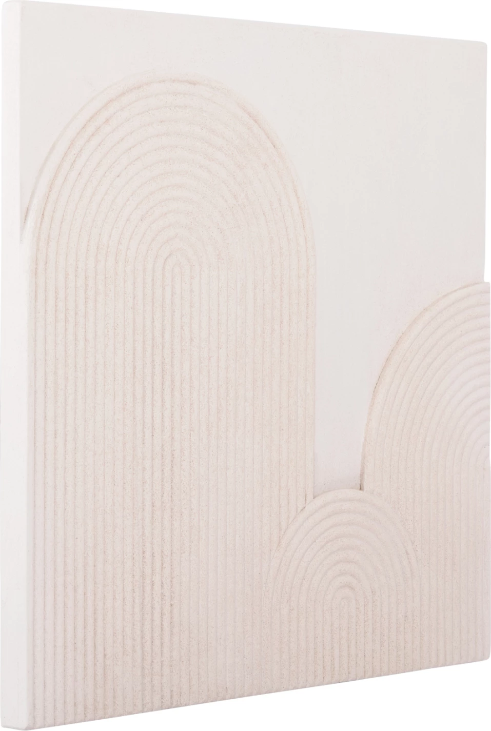 Panel dekorativ për mur, seri katrore Santorini, FH4517, MDF, ngjyrë e bardhë e zbehtë, 80x4.5x80 cm.