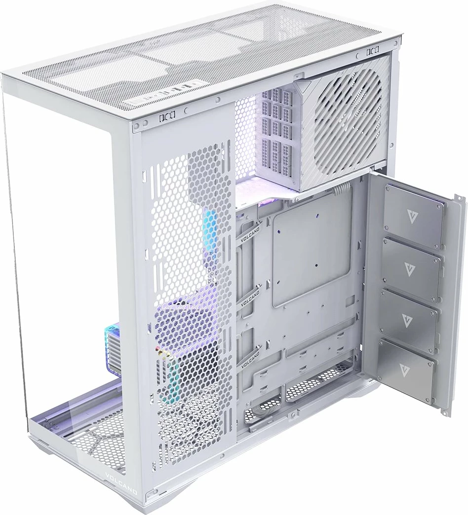 Kasë Modecom Volcano Space XL NF (AT-SPACE-XL-NF-0000-20) Full Tower E-ATX/ATX/Micro ATX/ITX, USB-C, pa ventilatorë, pa PSU, e bardhë