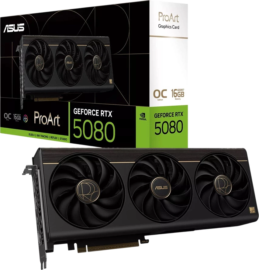 Kartelë grafike ASUS ProArt GeForce RTX 5080 OC Edition 16GB GDDR7 (PROART-RTX5080-O16G), e zezë