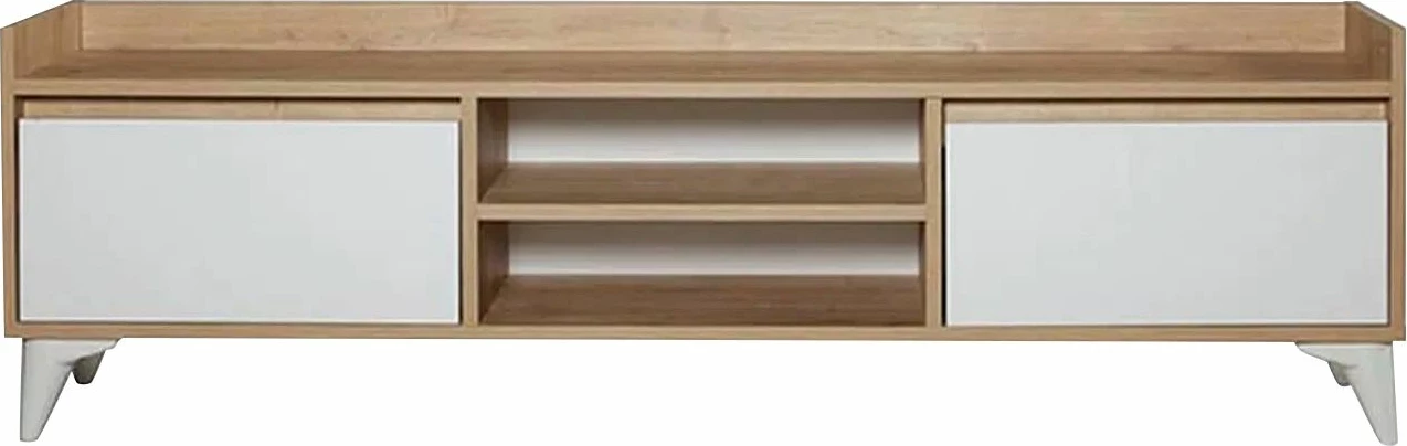 Komodë TV Skye Decor, ngjyrë lisi dhe e bardhë, Tuval 045