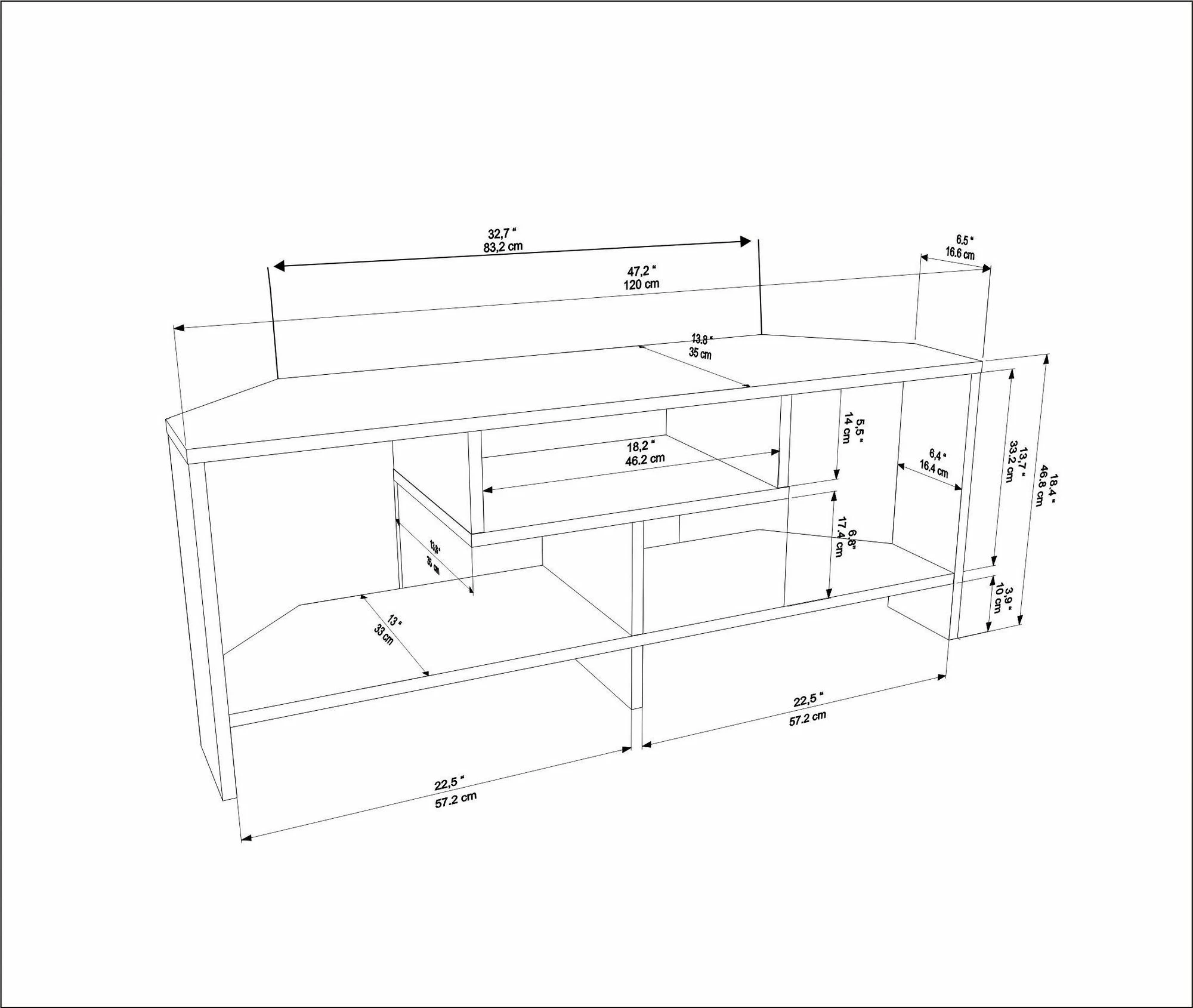 Komodë TV, ngjyrë e gjelbër, Skye Decor, Maldiv