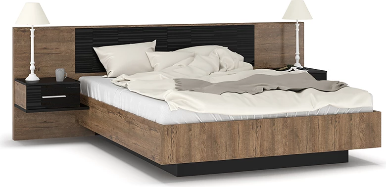 Shtrat dopio Romilly ngjyrë gloss e zezë-arrë 160x200cm