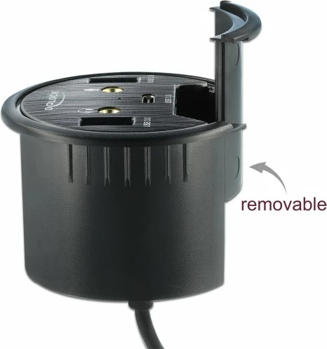 USB hub DeLOCK 3 porta, 1x USB Type-C, 2x USB Type-A, HD-Audio, e zezë