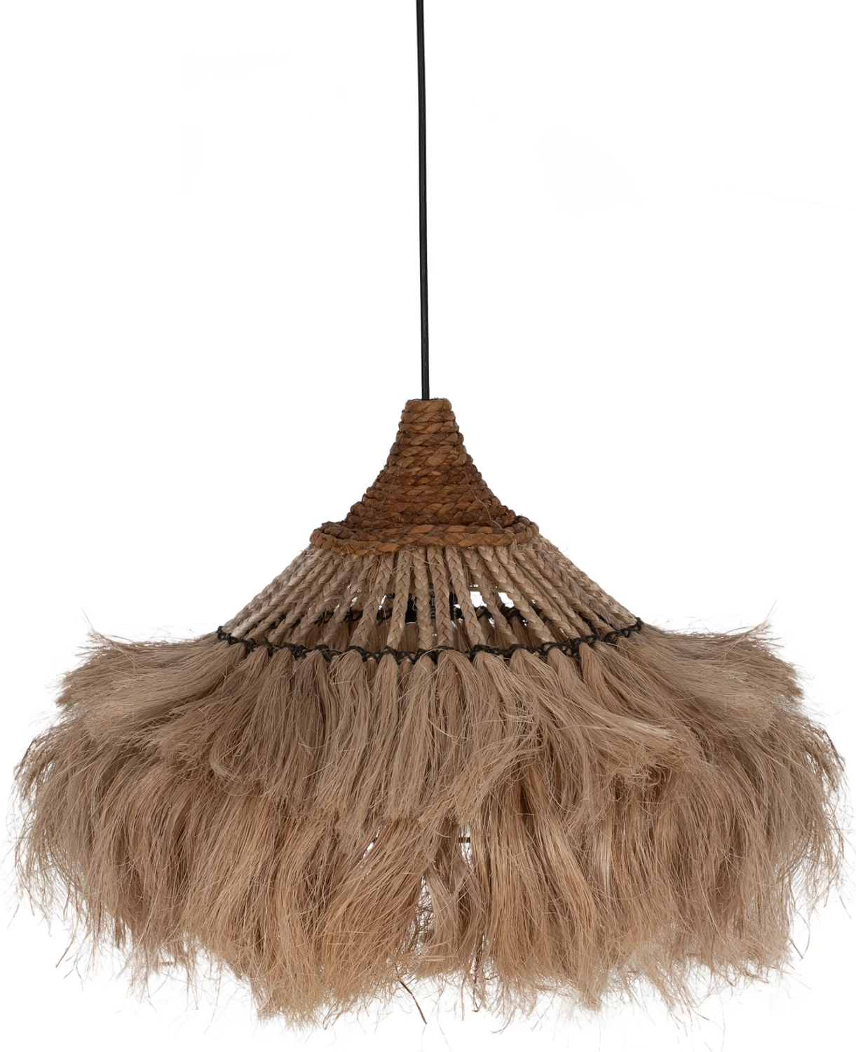Llambë tavanore prej fibrash abaka, ngjyrë natyrale, 40x40x40-80H cm, FH7806