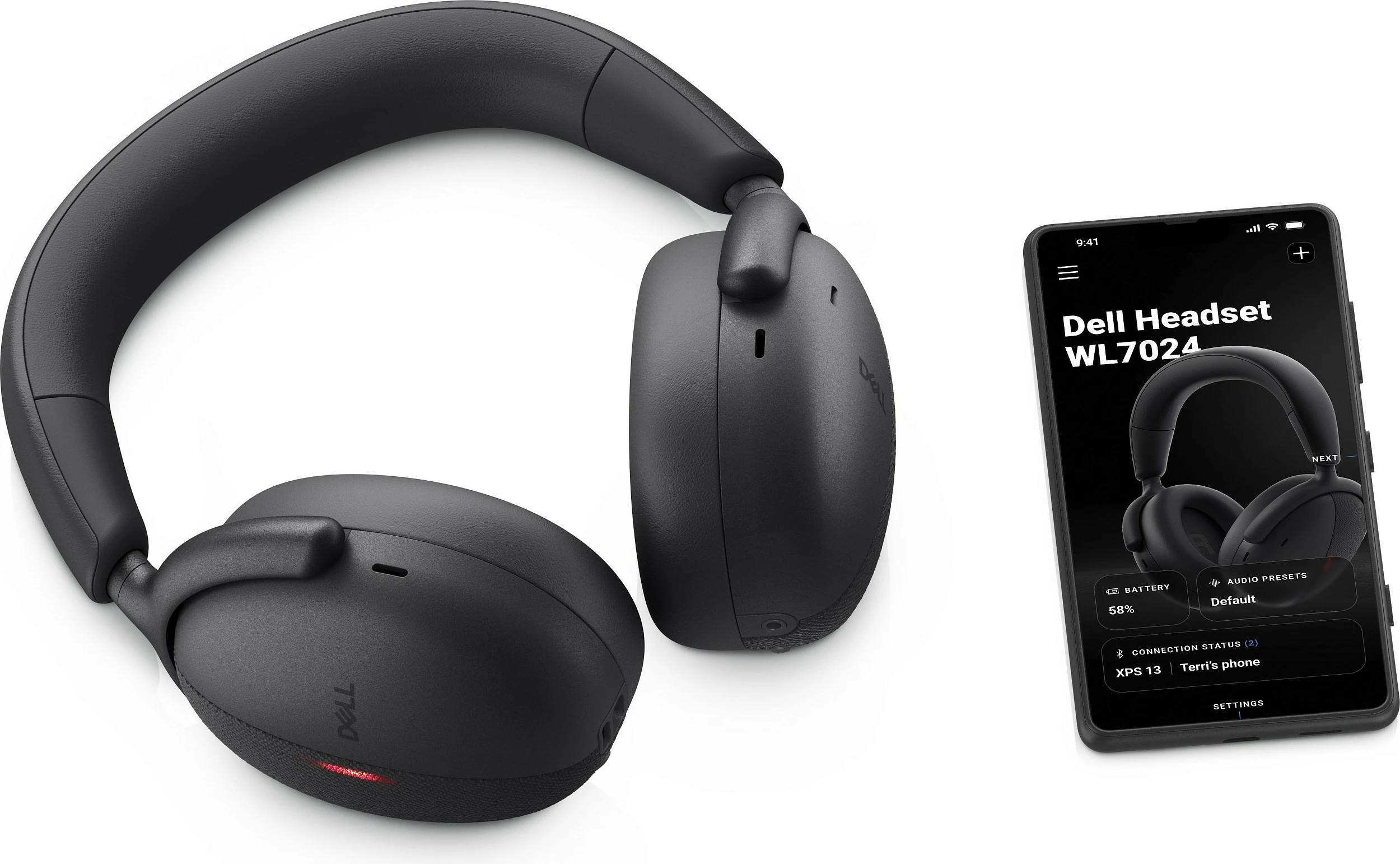 Kufje Dell Premier Wireless ANC WL7024, Bluetooth 5.3, over-ear, 80h, të zeza
