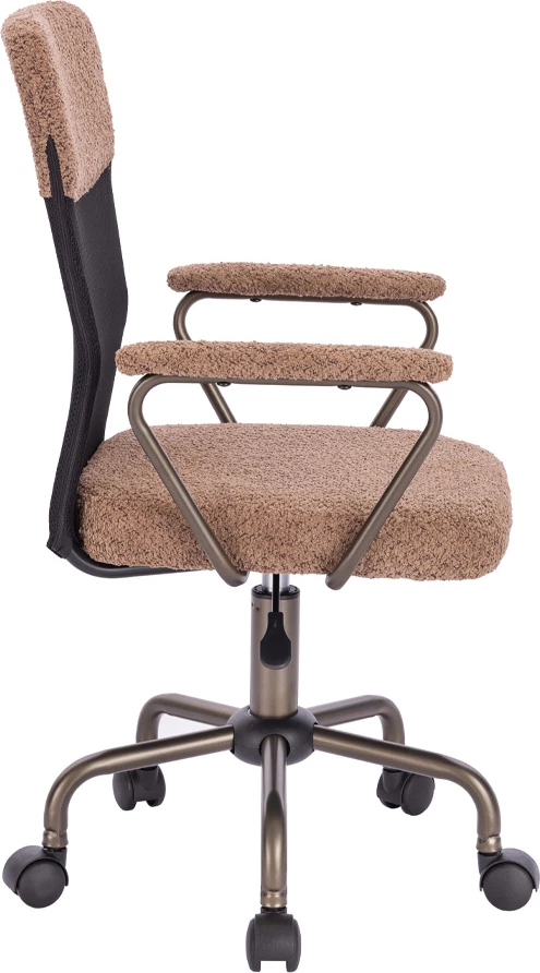 Karrige zyre Bell, ngjyrë kafe e çelët, metal gunmetal, 54x52x92