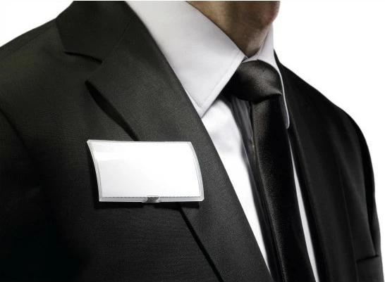 Badge Durable Click Fold, 75x40mm, 10 copë, transparent