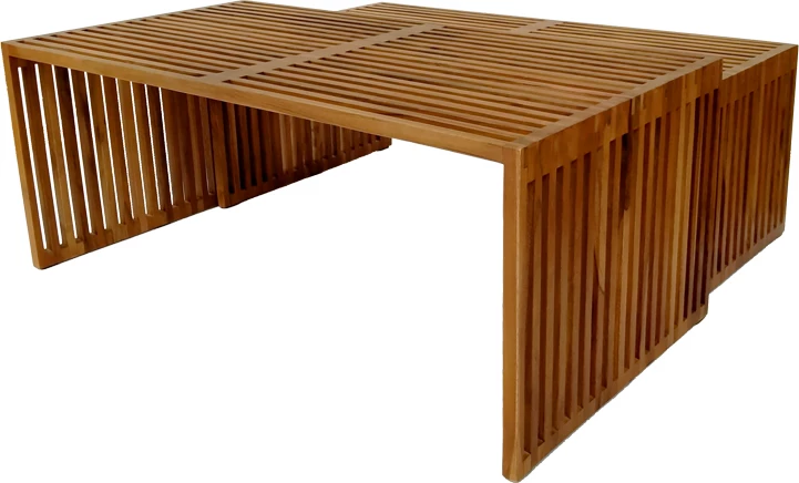 Set tavoline Tinnie prej 2 copash, dru teak, ngjyrë natyrale