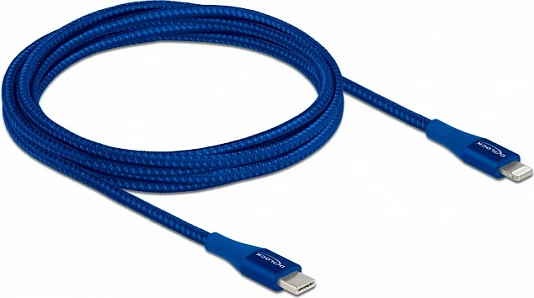 Kabllo DeLOCK USB-C në Lightning, 2 m, MFi, Fast Charge/USB PD, blu