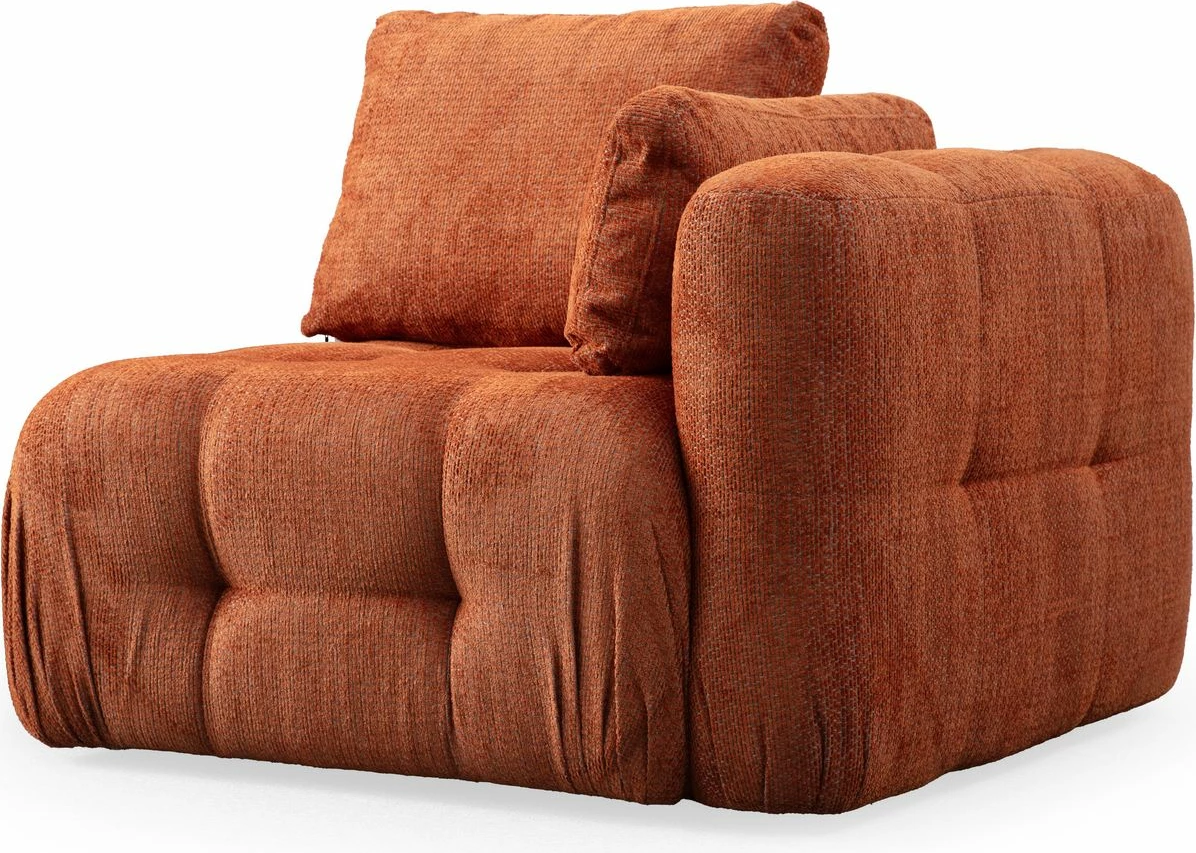Këndare Amaris 3 vendëshe me pouffe, portokalli