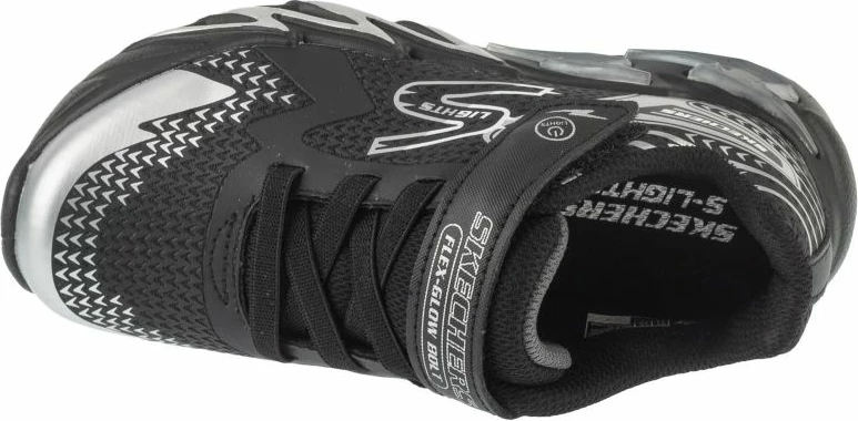 Atlete fëmijësh Skechers S-Lights Flex-Glow Bolt 400138L-BKSL, të zeza